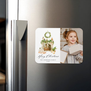 Magnet Flexible Cheminée Boho Aquarelle Avec Végétation Photo