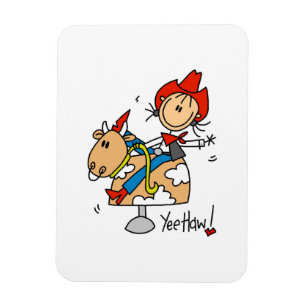 Magnet Flexible Chemise et Cadeaux Cowgirl Stick Figure Yee Haw