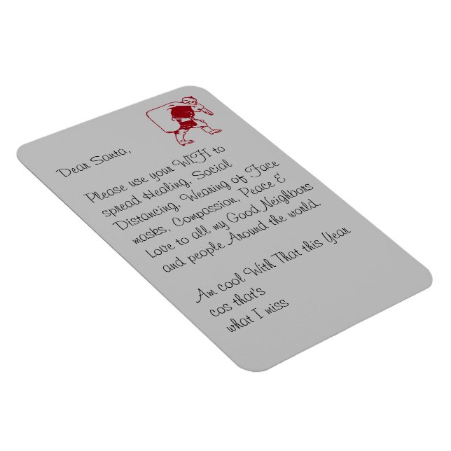 Magnet Flexible Cher Père Noël répand Healing Social Distancing Id (Côté Droit)