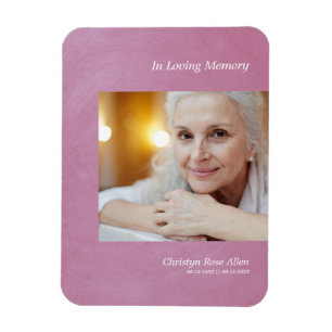 Magnet Flexible Cher souvenir photo effet métallisé mauve
