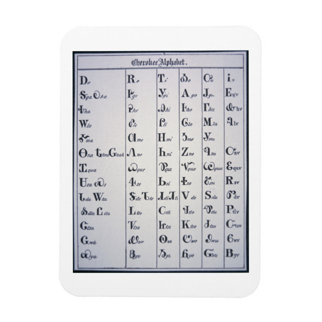 Magnet Flexible Cherokee Alphabet, développé en 1821 (imprimé) (Vertical)