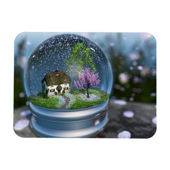 Magnet flexible Cherry Blossom Globe (Horizontal)
