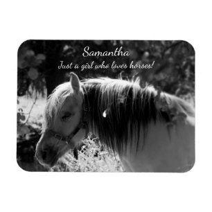 Magnet Flexible Cheval de Fjord norvégien en noir et blanc