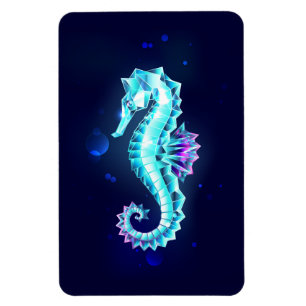 Magnet Flexible Cheval de mer de glace cristal sur Arrière - plan