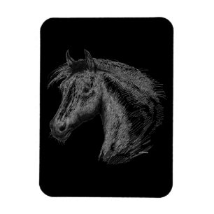 Magnet Flexible Cheval : Noir