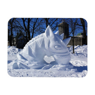 Magnet Flexible Cheval Snow Sculpture, Québec, Canada