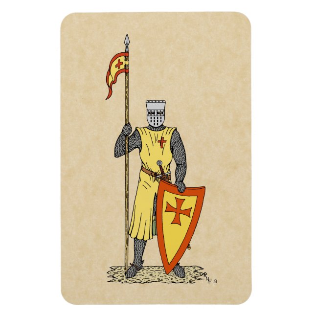 Magnet Flexible Chevalier médiéval Début du XIIIe siècle (Vertical)
