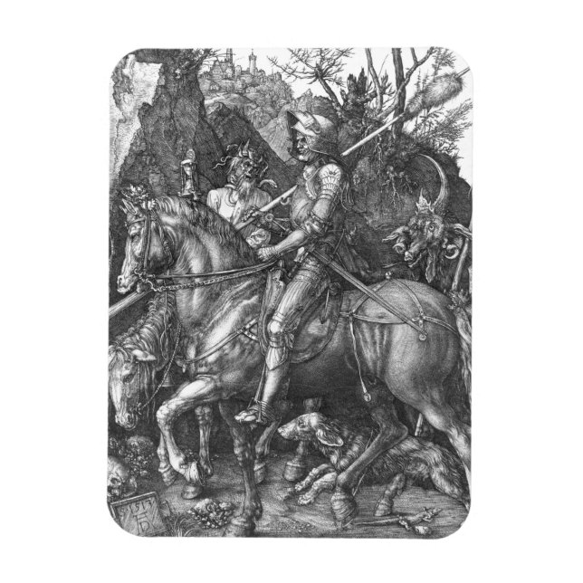 Magnet Flexible Chevalier, Mort et le Diable, 1513 (gravure) (Vertical)