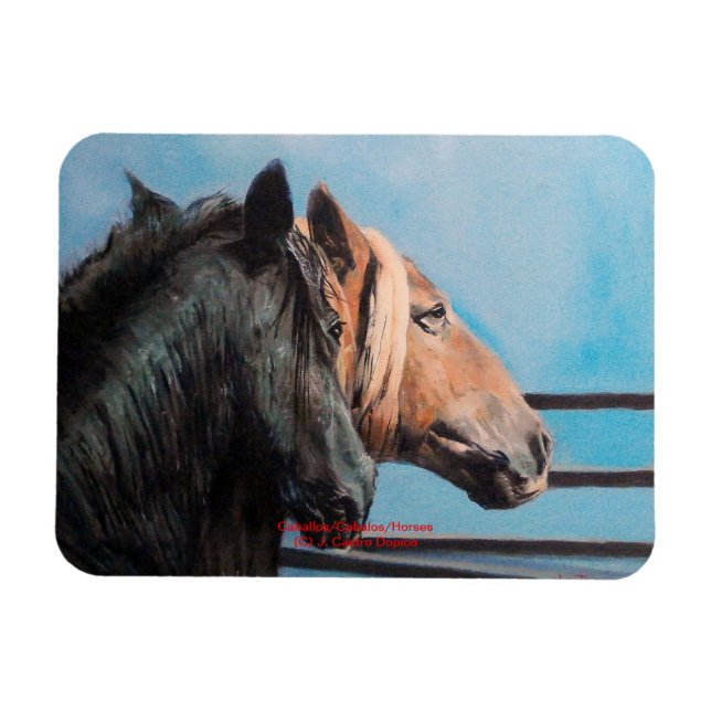 Magnet Flexible Chevaux/Cabalos/Horses (Horizontal)