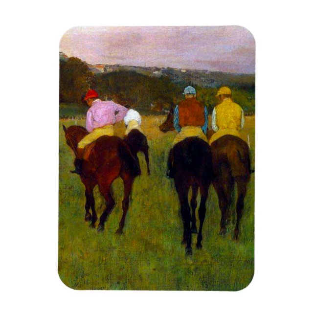 Magnet Flexible Chevaux de course Edgar Degas à Longchamp (Vertical)