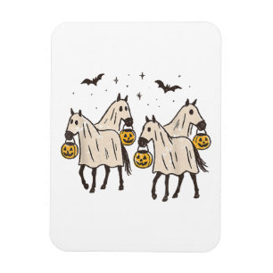 Magnet Flexible Chevaux fantômes mignons Halloween Trick or Treat