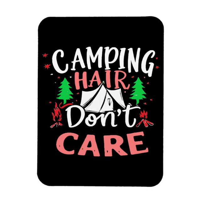 Magnet Flexible Cheveux de camping, on s'en fiche, c'est drôle (Vertical)