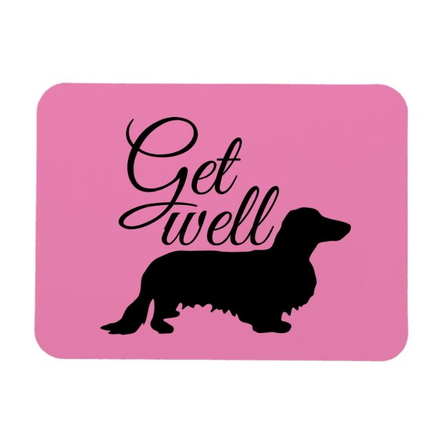 Magnet Flexible Cheveux longs Dachshund - Silhouette 1 (Horizontal)