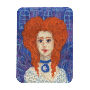 Magnet Flexible Cheveux rouges, fille gingembre rococo fibre art b