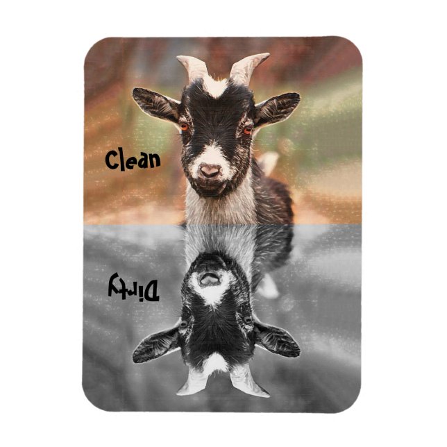 Magnet Flexible Chèvre Cute Funny Clean Lave-vaisselle sale (Vertical)