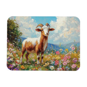 Magnet Flexible Chèvre mignonne Colorful Fleur sauvage Meadow Flex