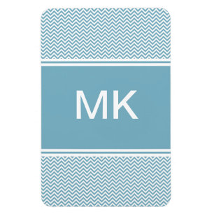 Magnet Flexible Chevron bleu avec le monogramme