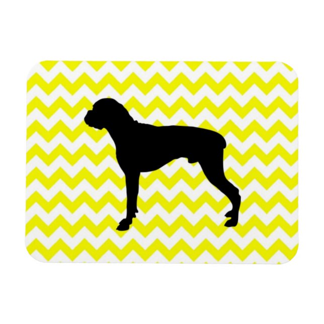 Magnet Flexible Chevron jaune citron avec silhouette de boîte (Horizontal)