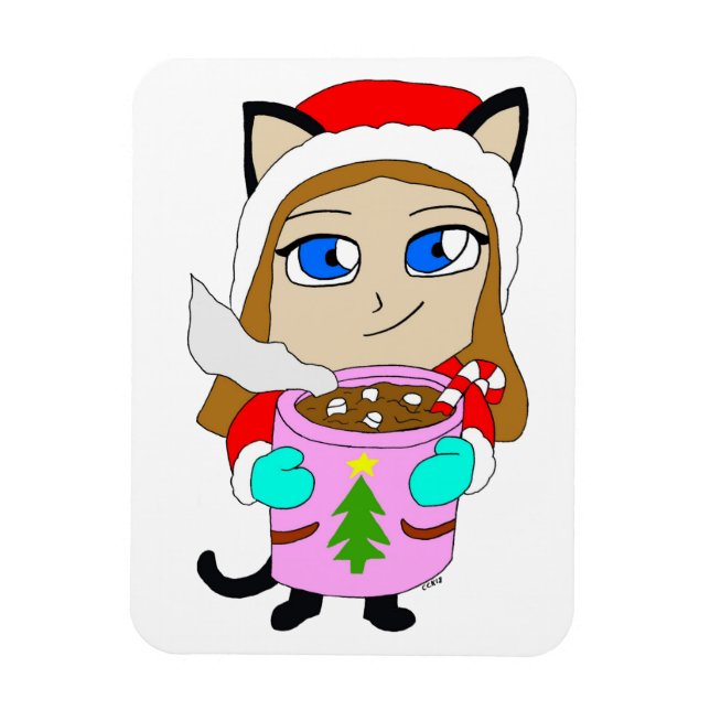 Magnet Flexible chibi catgirl (Vertical)