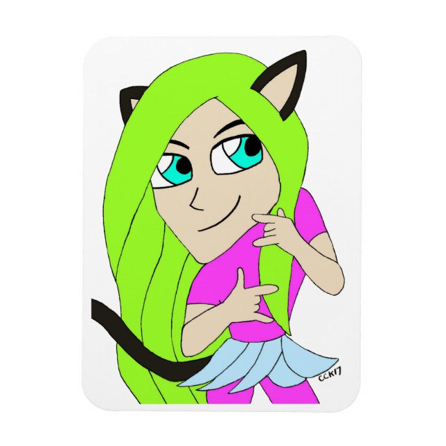 Magnet Flexible chibi catgirl (Vertical)