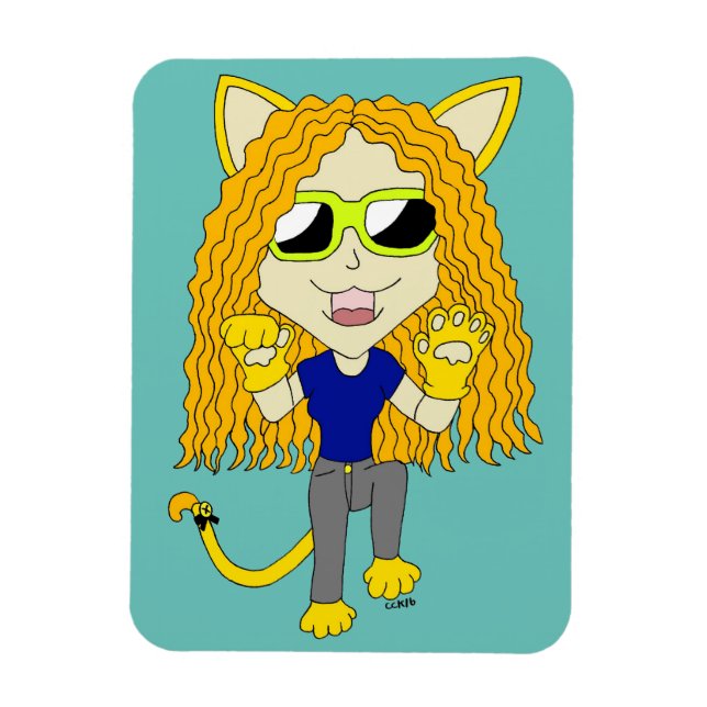 Magnet Flexible Chibi Catgirl avec pattes (Vertical)