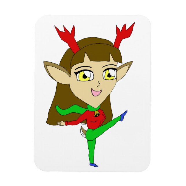Magnet Flexible chibi danser la fille de rennes (Vertical)