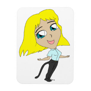 Magnet Flexible chibi fille avec une queue