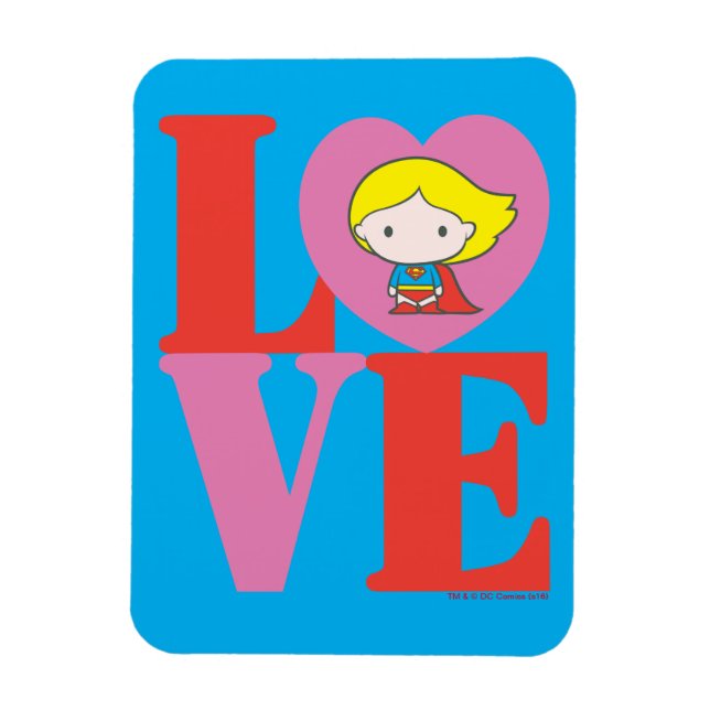 Magnet Flexible Chibi Supergirl LOVE (Vertical)