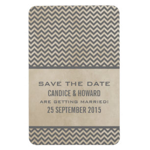 Magnet Flexible Chic Chevron Enregistrer l'aimant de date, gris