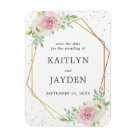 Chic Géométrique Or Foil Floral Enregistrer La Dat