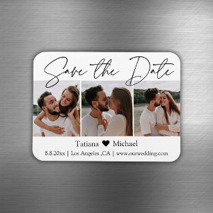 Magnet Flexible chic minimaliste collage de 3 photos aimant de sau