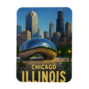 Magnet Flexible Chicago États-Unis Ville américaine Exploration 🌴