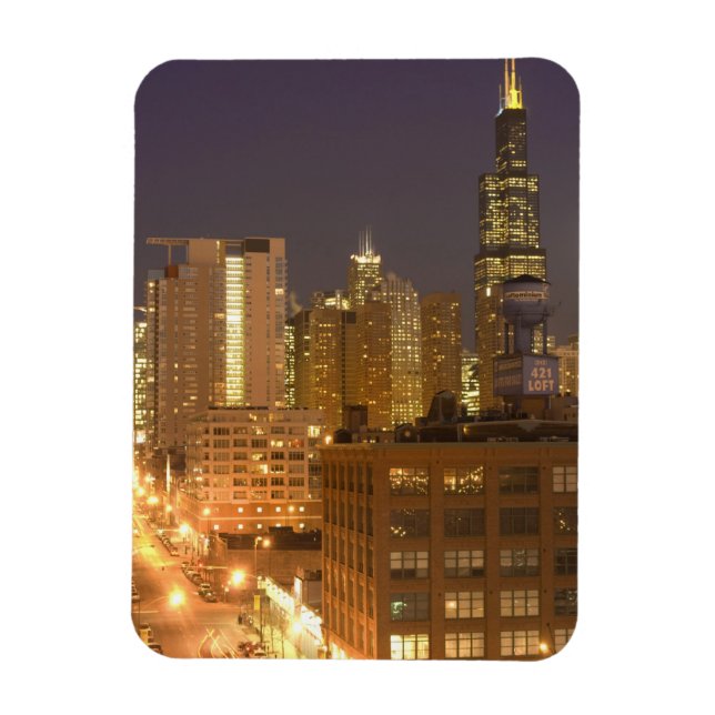 Magnet Flexible Chicago, Illinois, Skyline depuis West Loop à (Vertical)