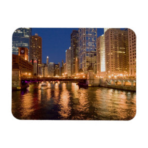 Magnet Flexible Chicago, Illinois, vue panoramique et rivière Chic