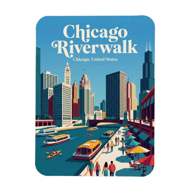Magnet Flexible Chicago Riverwalk Illinois (Vertical)