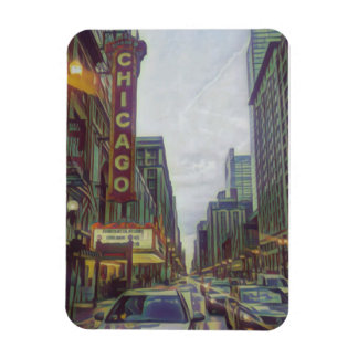 Magnet Flexible Chicago Streets, The Windy City Retro Art