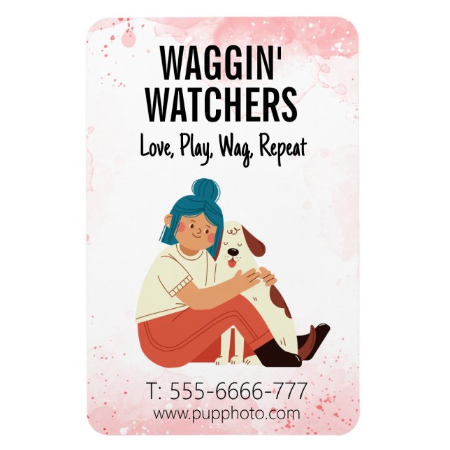 Magnet Flexible Chien assis Business Custom (Vertical)