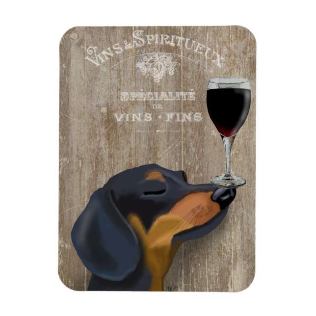 Magnet Flexible Chien Au Vin Dachshund (Vertical)