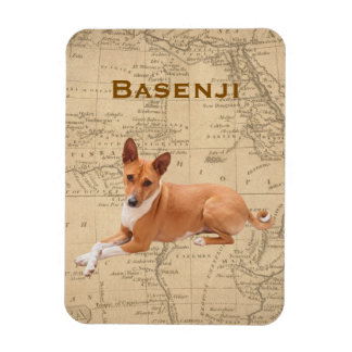 Magnet Flexible Chien Basenji & Carte Vintage d'Afrique