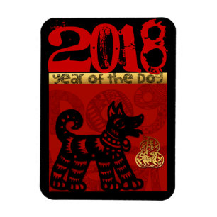Magnet Flexible Chien chinois mignon personnalisé Année Zodiac Ann