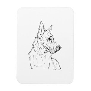 Magnet Flexible Chien de berger allemand Alsacien Art