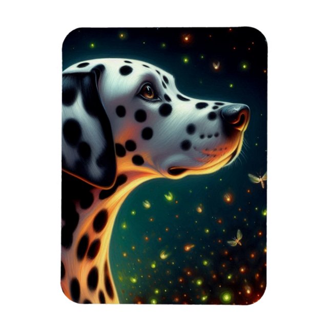 Magnet Flexible Chien de Dalmation lunaire (Vertical)