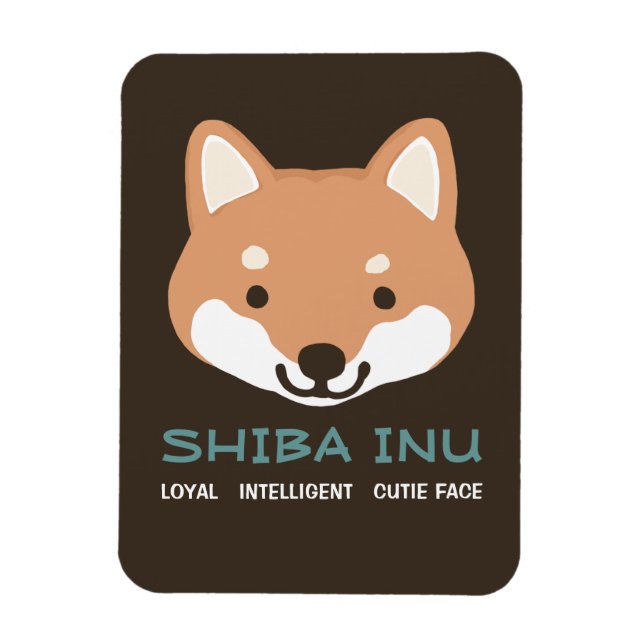 Magnet Flexible Chien de dessin Shiba Inu avec texte personnalisé (Vertical)