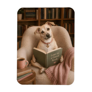 Magnet Flexible Chien de lecture mignon Illustration de bibliothèq