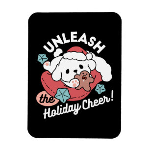 Magnet Flexible Chien de Noël à Santa Hat - Jour de Noël pour Anim