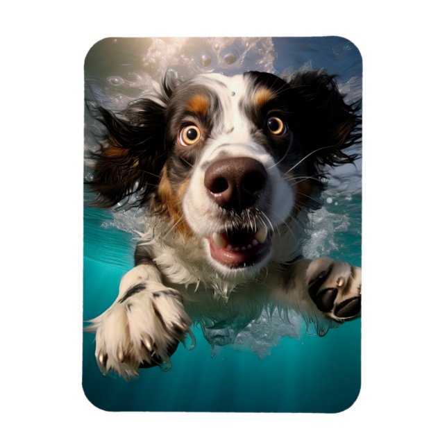 Magnet Flexible Chien Excité Nageant Sous L'eau Design (Vertical)