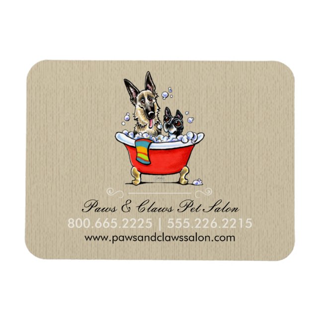 Magnet Flexible Chien Groomer Animaux Salon Fancy Tub Bio d'affair (Horizontal)