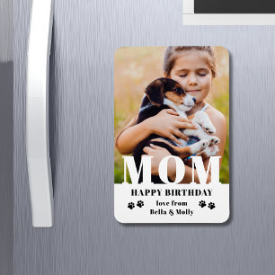 Magnet Flexible Chien Maman Joyeux Anniversaire Moderne Photo pers