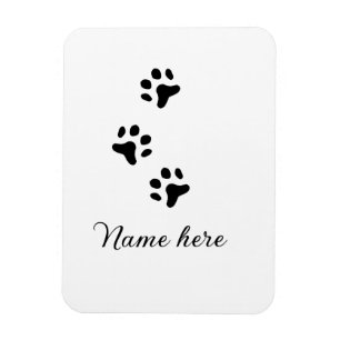 Magnet Flexible Chien patte noir animal ajouter nom texte animal p