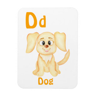 Magnet Flexible Chien personnalise ABC : Lettre D - Ajoutez votre